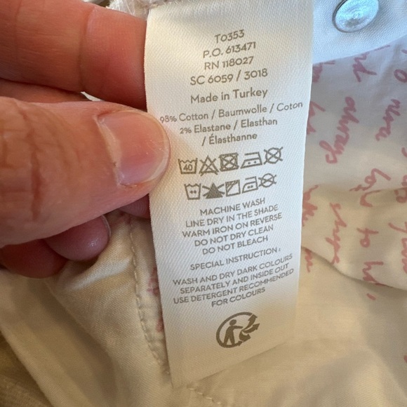 Boden Cream The Denbigh Jean Denim Pants Tie Ankle / US 8R - Picture 8 of 11